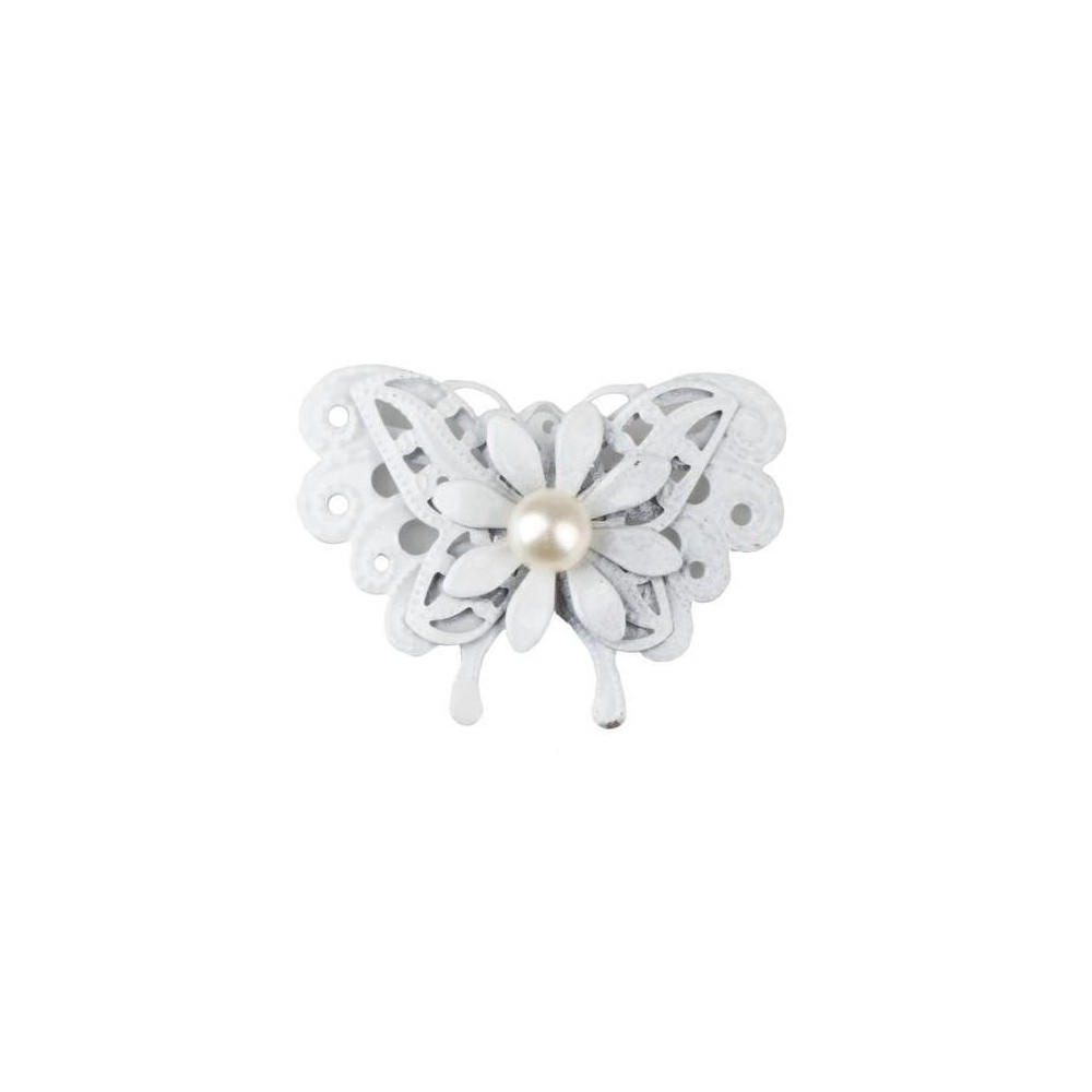 FARFALLINA BIANCA METALLO CON